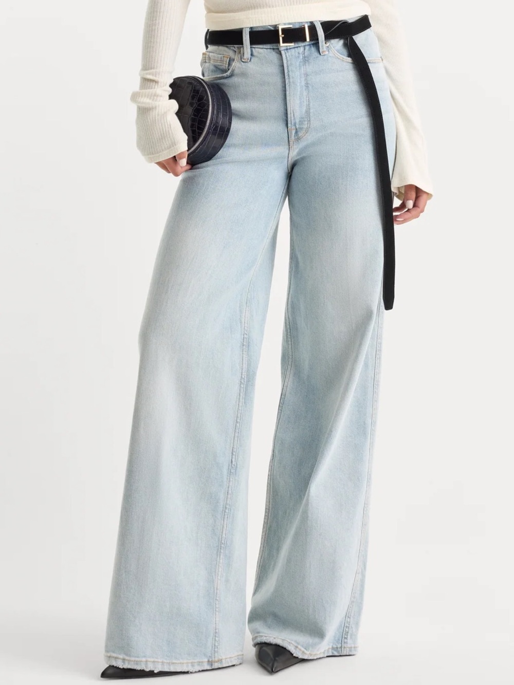 Good American Good Skate Wide Leg Jeans in Indigo634